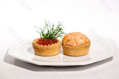 two canapes on white