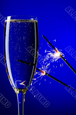 champagne and sparkles close up