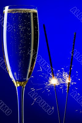 champagne and sparkles closeup