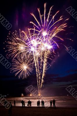 Fireworks on the beach