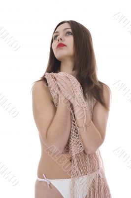 Nude girl with  cape
