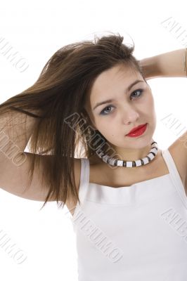 Portrait of the young beautiful girl