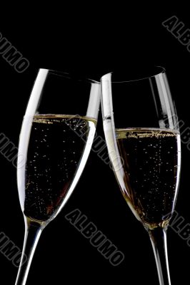Two glasses champagne