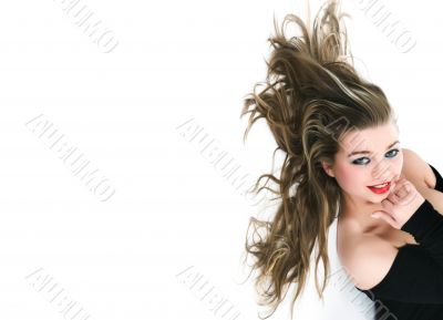 Beautiful girl in black dress