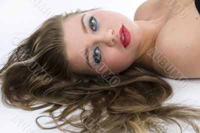 Beautiful girl in black dress