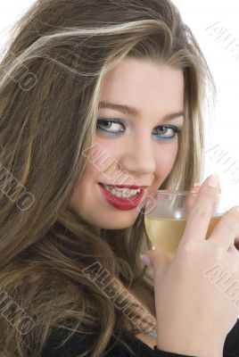 Beautiful girl with beaker