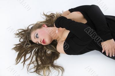 Beautiful girl in black dress