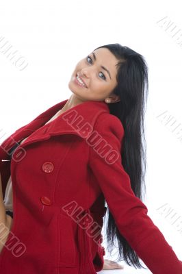 portrait of the brunette with blue eye