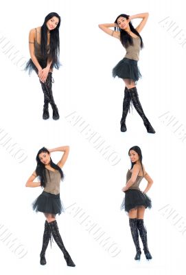 portrait of the brunette on  isolated background