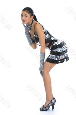 portrait of the brunette with blue eye