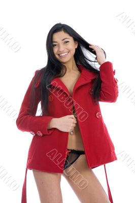 portrait of the brunette with blue eye