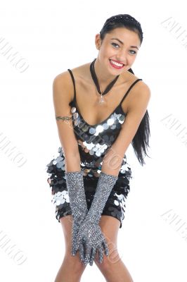 portrait of the brunette with blue eye