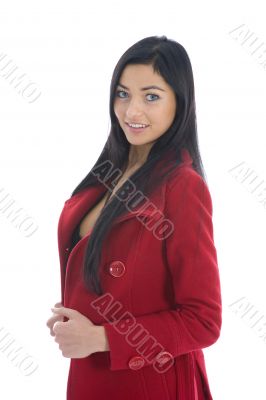 portrait of the brunette with blue eye