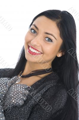 portrait of the brunette with blue eye