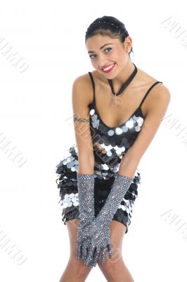 portrait of the brunette with blue eye