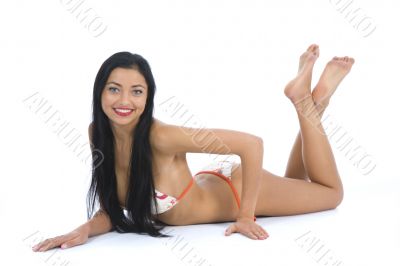 portrait of the brunette with blue eye o