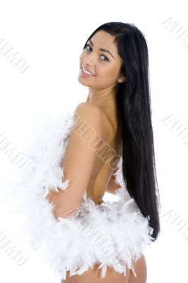 portrait of the brunette with blue eye