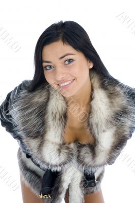 portrait of the brunette with blue eye