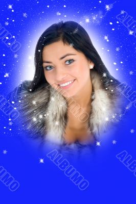 portrait of the brunette with blue eye