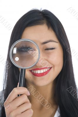 Business woman advertises selling the cars