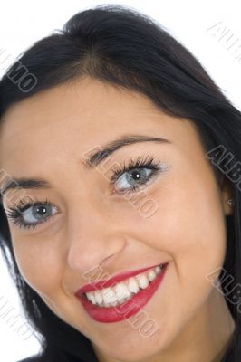 portrait of the brunette with blue eye