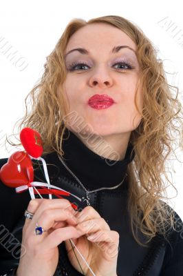 portrait redheaded with black dress