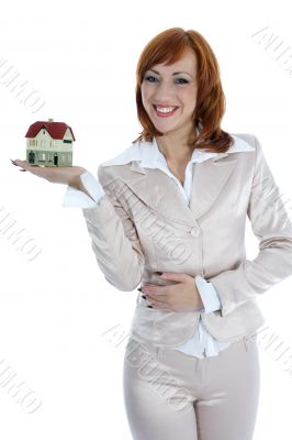 Business woman advertises real estate
