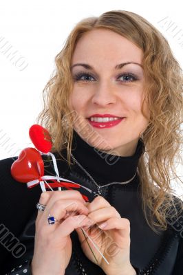 portrait redheaded with black dress