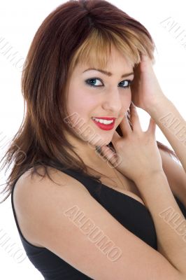 portrait of the brunette with blue eye