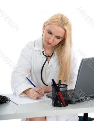 young doctor with stethoscope