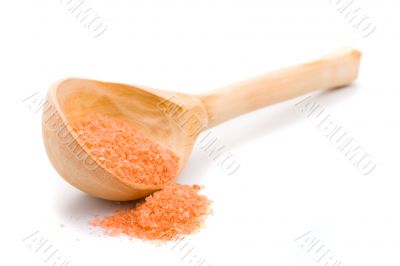 wooden spoon with sea salt