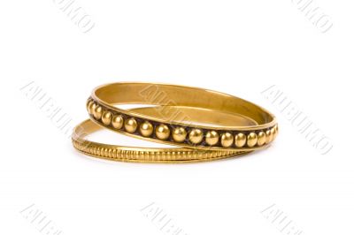 two golden bracelets