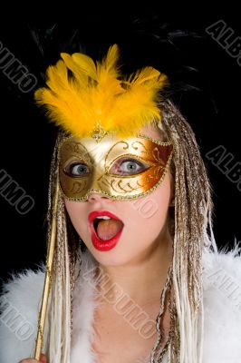 Portrait  girl with mask