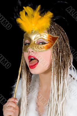 Portrait  girl with mask