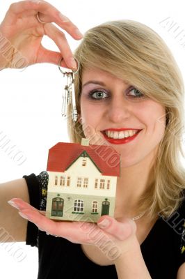 Business woman advertises real estate