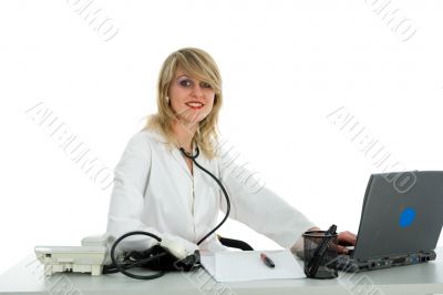 young doctor with stethoscope