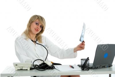 young doctor with stethoscope