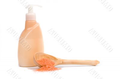 sea salt and liquid soap