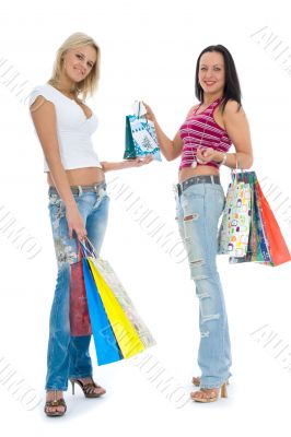 Beautiful women with gift