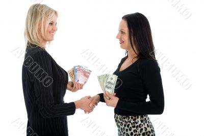 Business woman advertises real estate