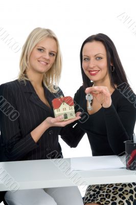 Business women advertises real estat