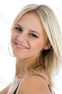 portrait of the blonde with blue eye