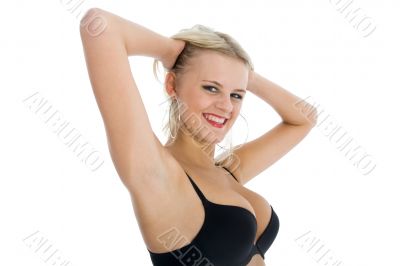 portrait of the blonde with blue eye