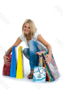 Beautiful woman with gift