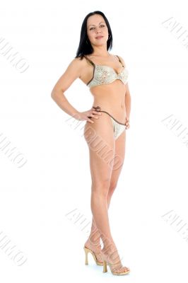 portrait of the brunette with blue eye