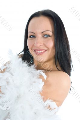 portrait of the brunette with blue eye