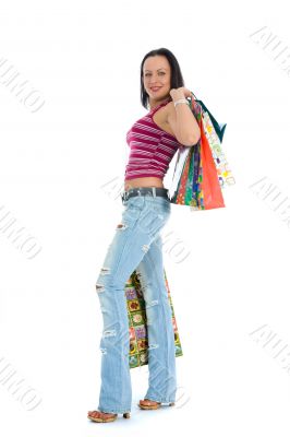 Beautiful woman with gift