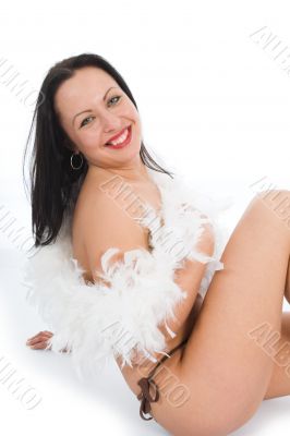 portrait of the brunette with blue eye