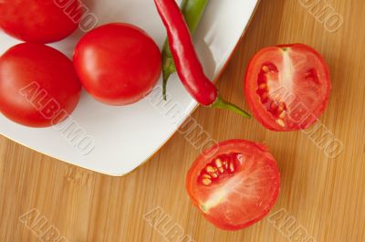 Some tomatoes and peppers