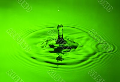 water splash in green
